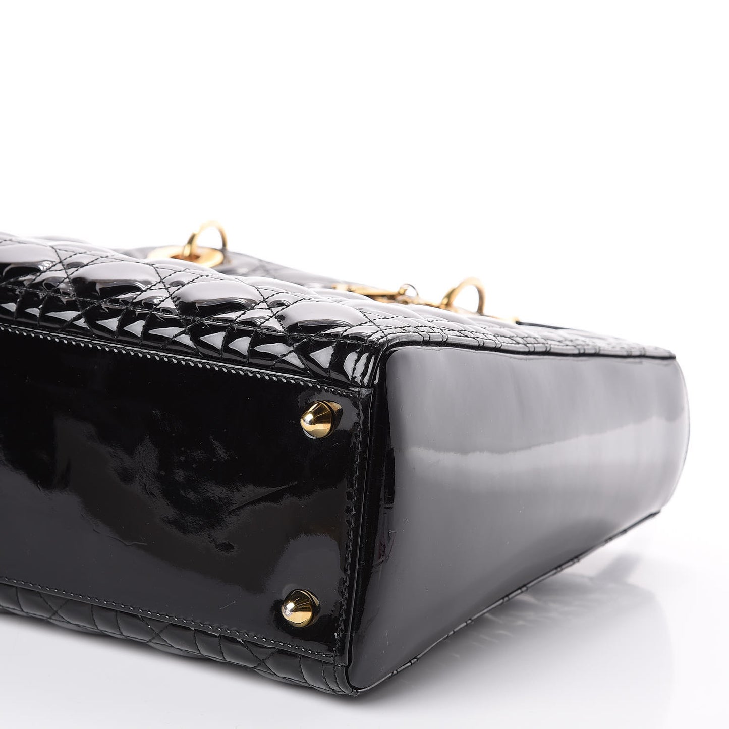 Patent Cannage Large Lady Dior Black