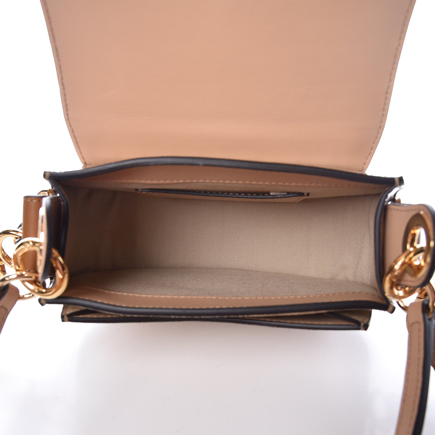 Chloe Calfskin Crocodile Embossed Small Tess Bag Nut 8 of 13