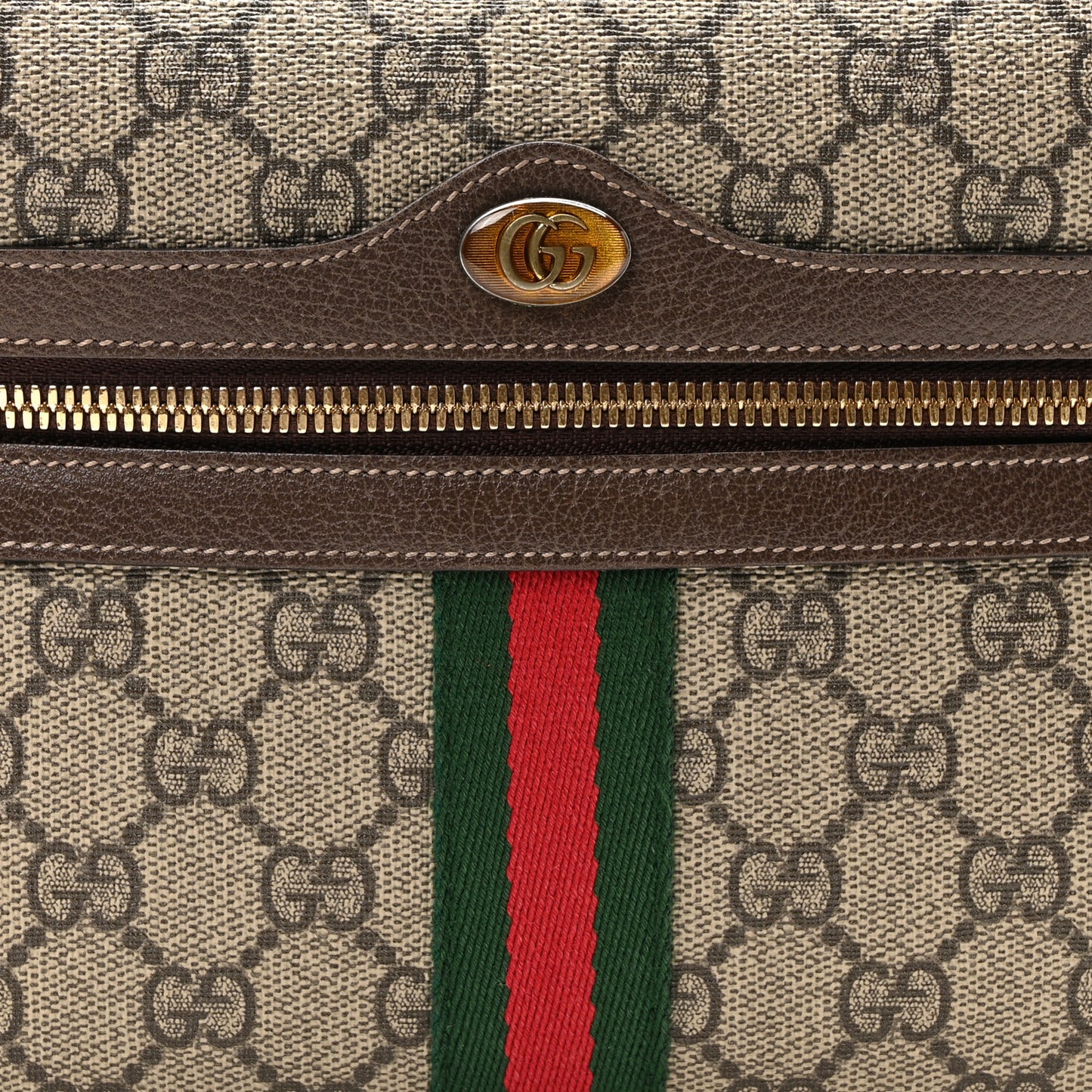 GG Supreme Monogram Web Small Ophidia Shoulder Bag Brown