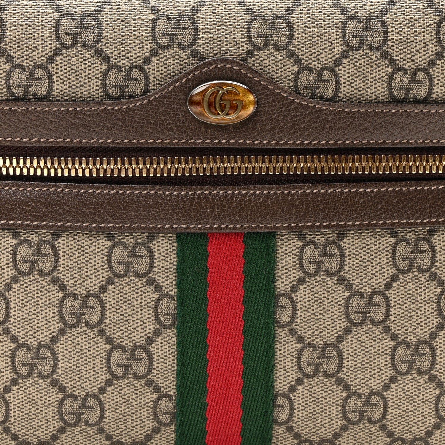 Gucci GG Supreme Monogram Web Small Ophidia Shoulder Bag Brown 8 of 10