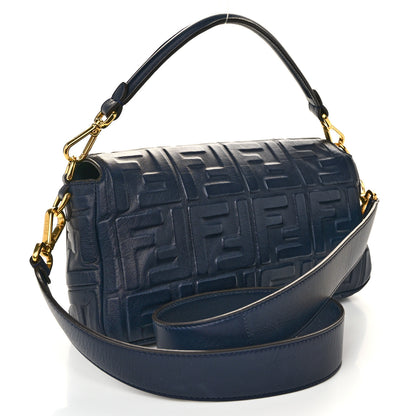 Fendi Nappa FF 1974 Embossed Baguette Midnight 2 of 11