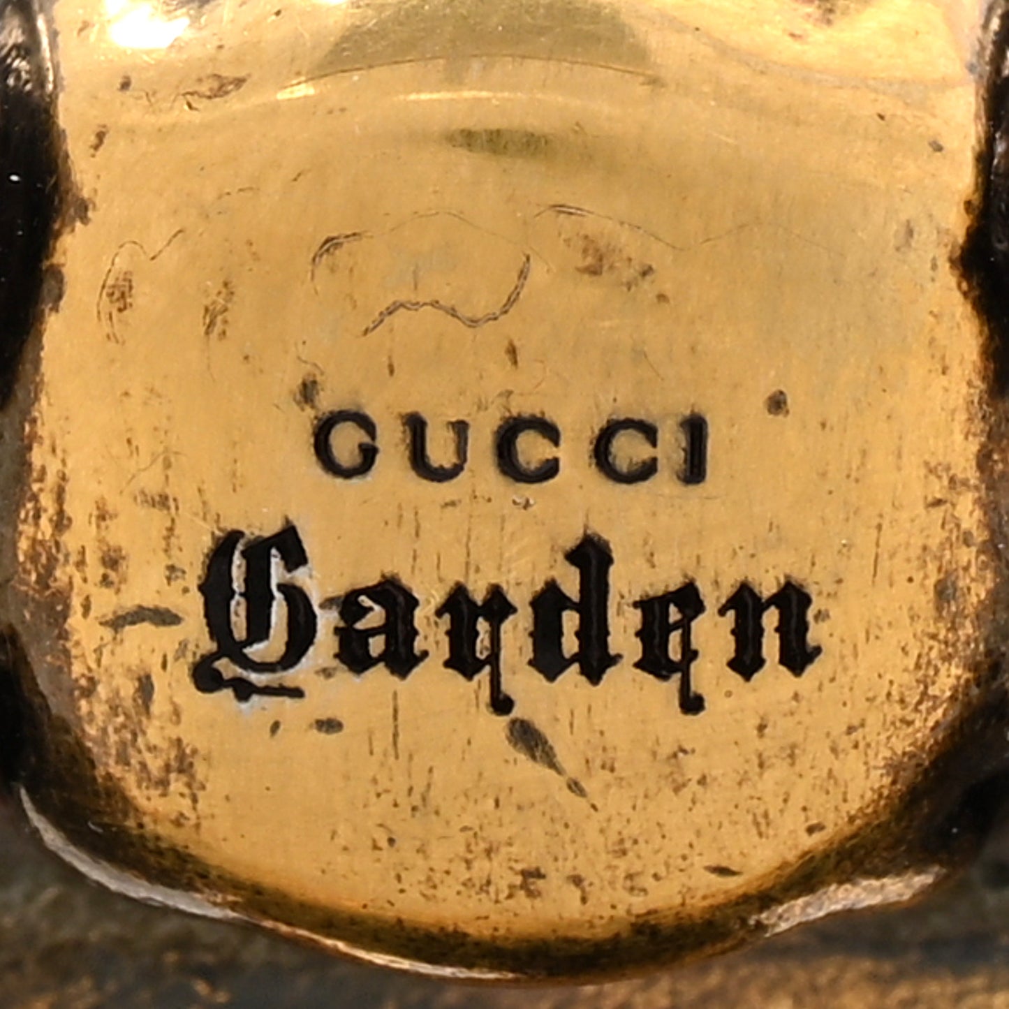 Metal Crystal Double G Brooch Aged Gold