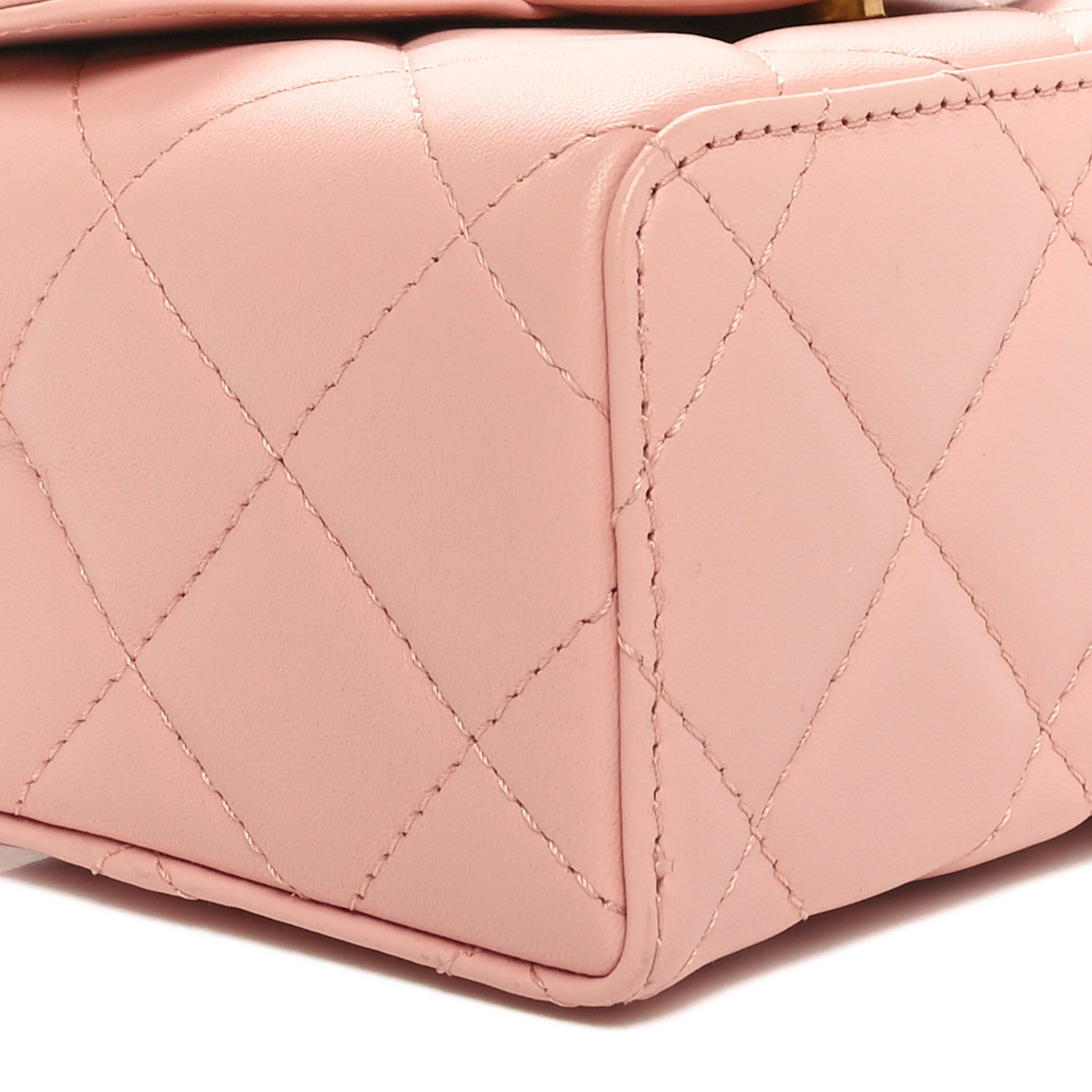 Chanel Lambskin Handle Crush Top Handle Flap Bag Pink 9 of 10