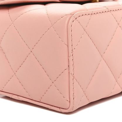 Chanel Lambskin Handle Crush Top Handle Flap Bag Pink 9 of 10