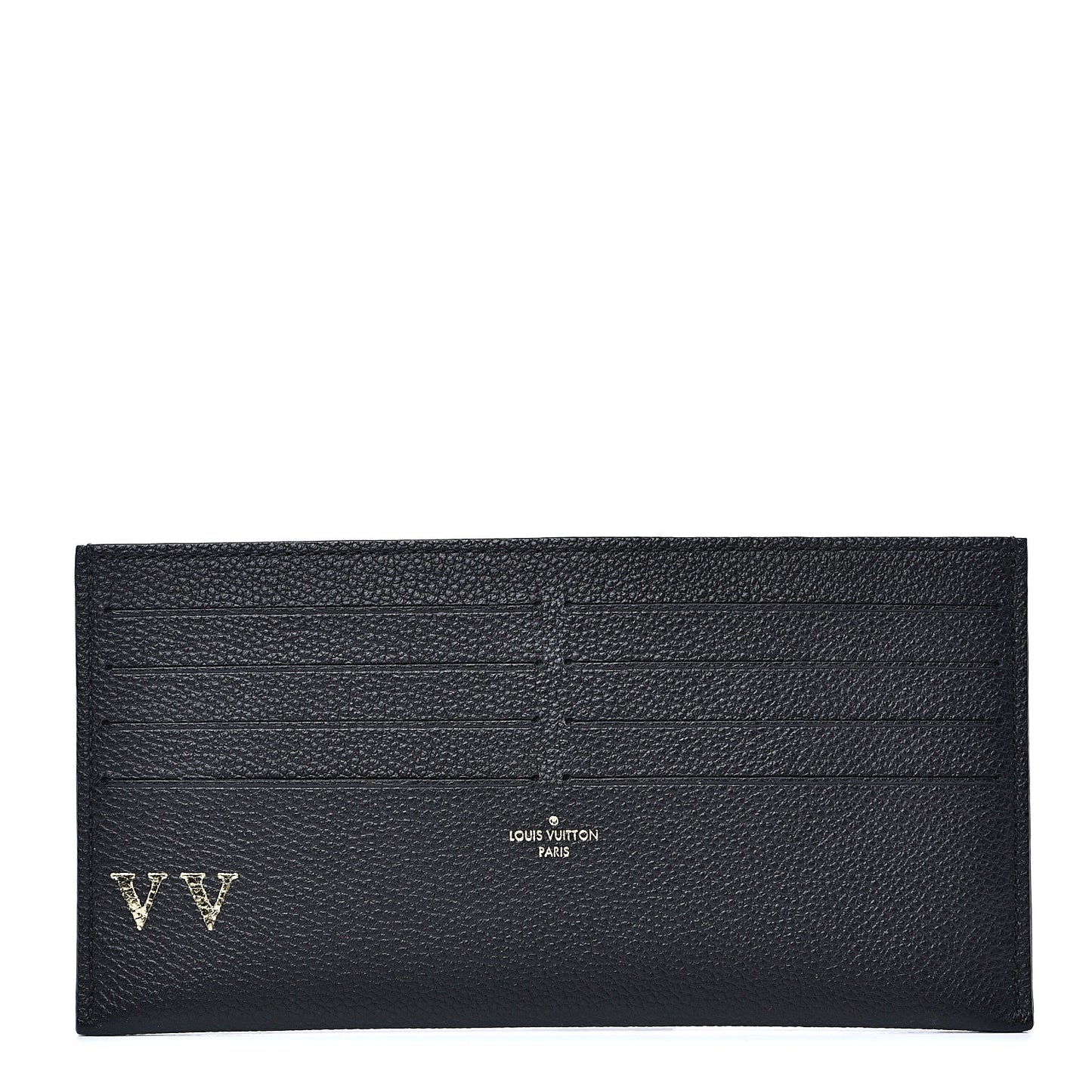 Calfskin Felicie Chain Wallet Card Holder Insert Black