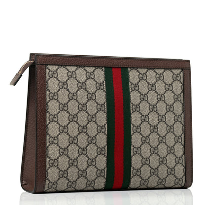 Gucci GG Supreme Monogram Web Ophidia Pouch Brown 2 of 4
