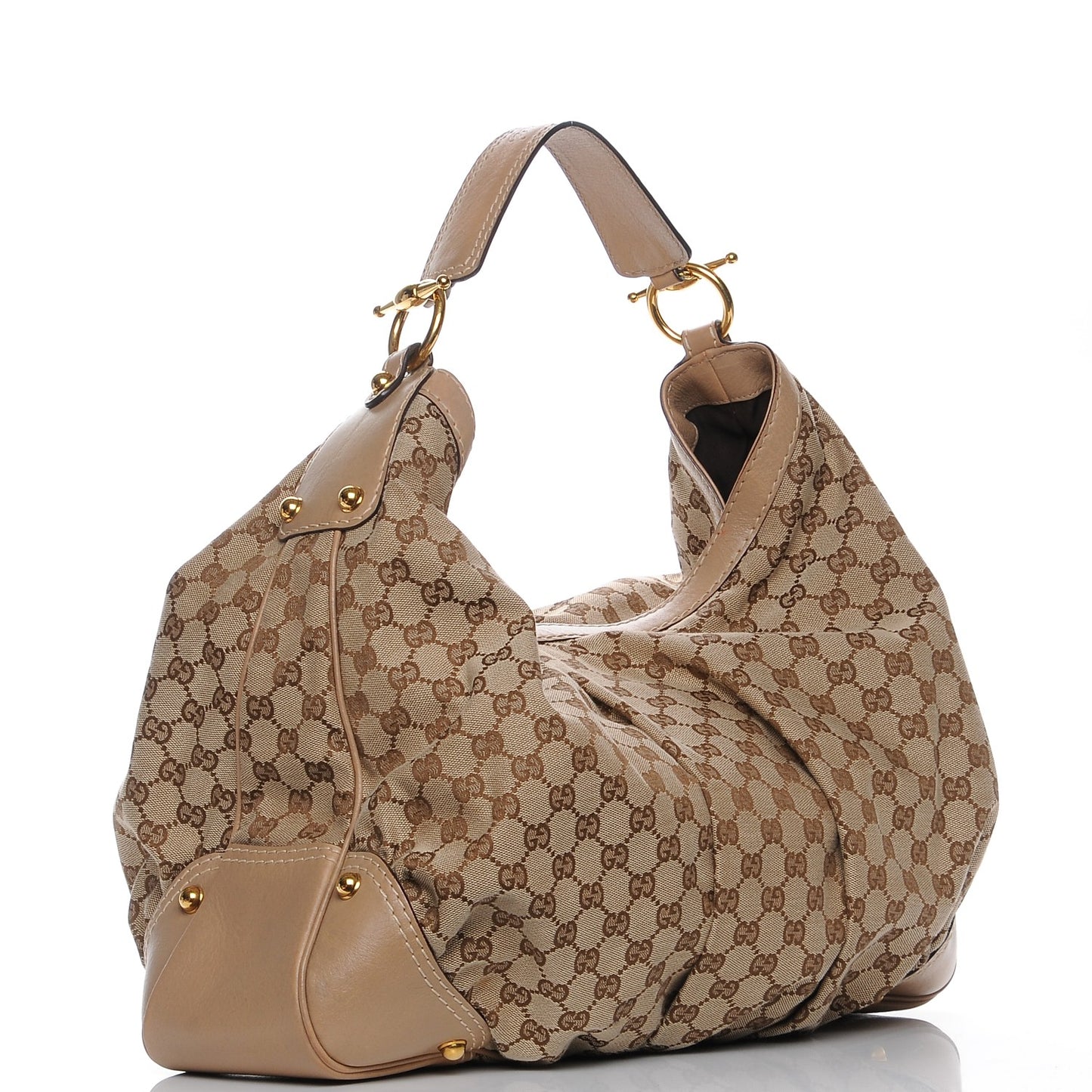 Monogram Large Jockey Hobo Beige
