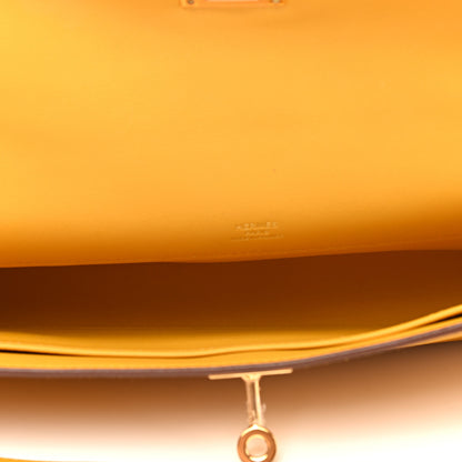 Hermes Swift Kelly Cut Clutch Pochette Jaune Ambre 5 of 6