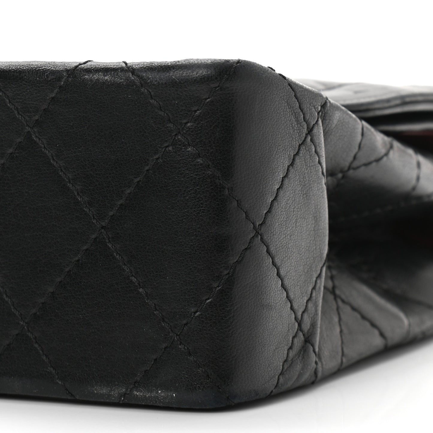 Lambskin Quilted Medium Double Flap Bag Black