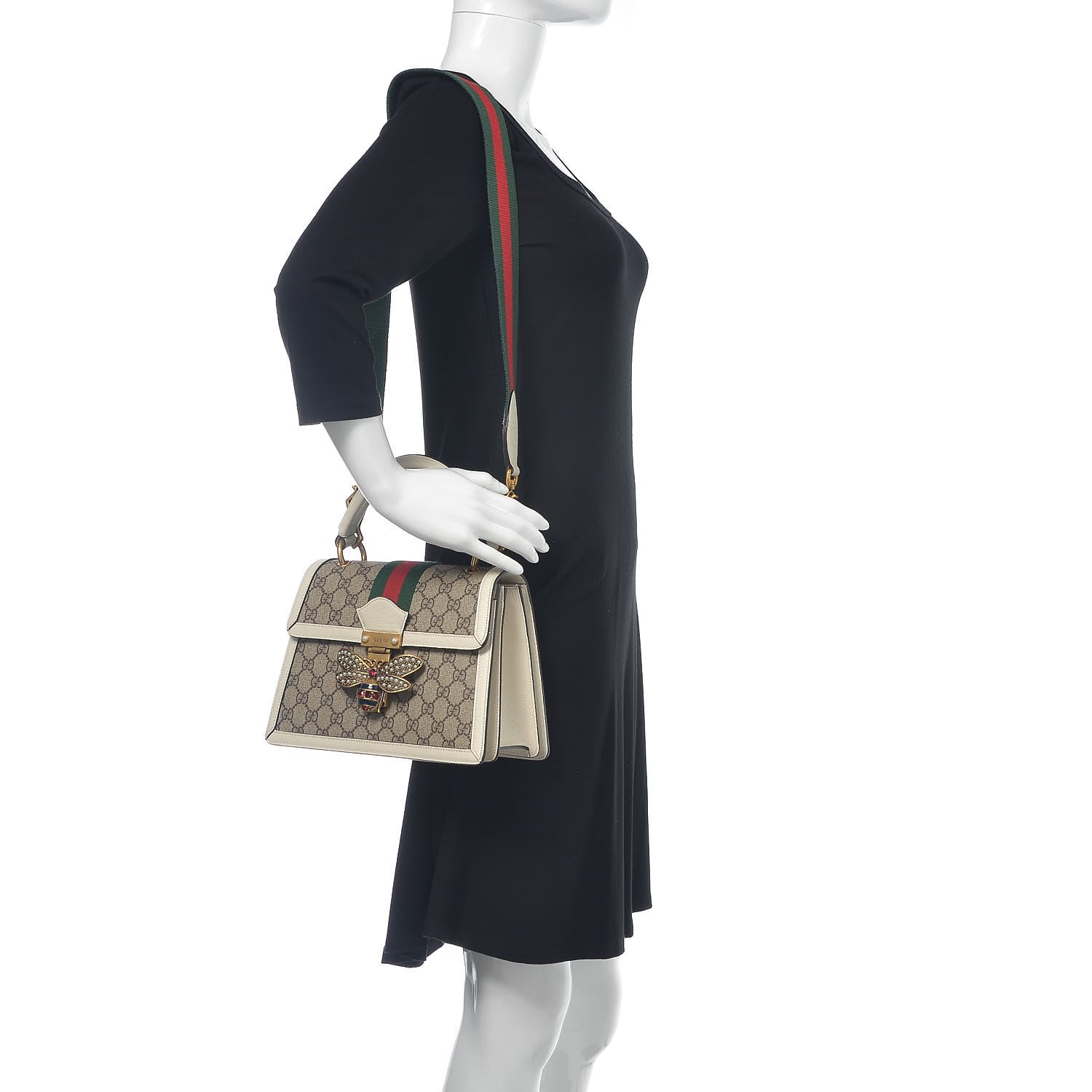 Gucci GG Supreme Monogram Small Queen Margaret Top Handle Bag White 2 of 9