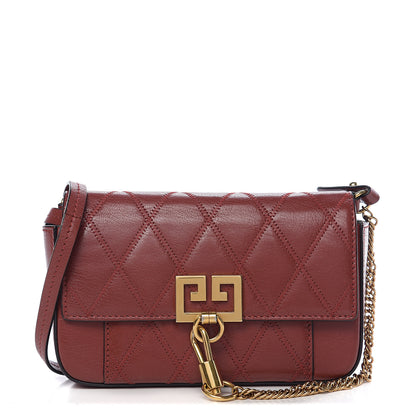 Givenchy Goatskin Quilted GV3 Mini Pocket Convertible Bag Brown 1 of 9