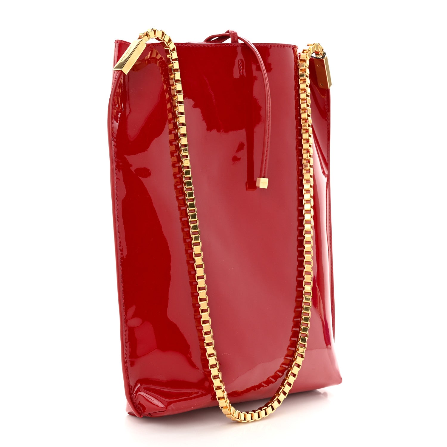 Saint Laurent Patent Calfskin Small Suzanne Hobo Red 4 of 11