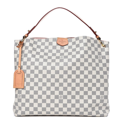 Louis Vuitton Damier Azur Graceful MM Rose Ballerine 1 of 15