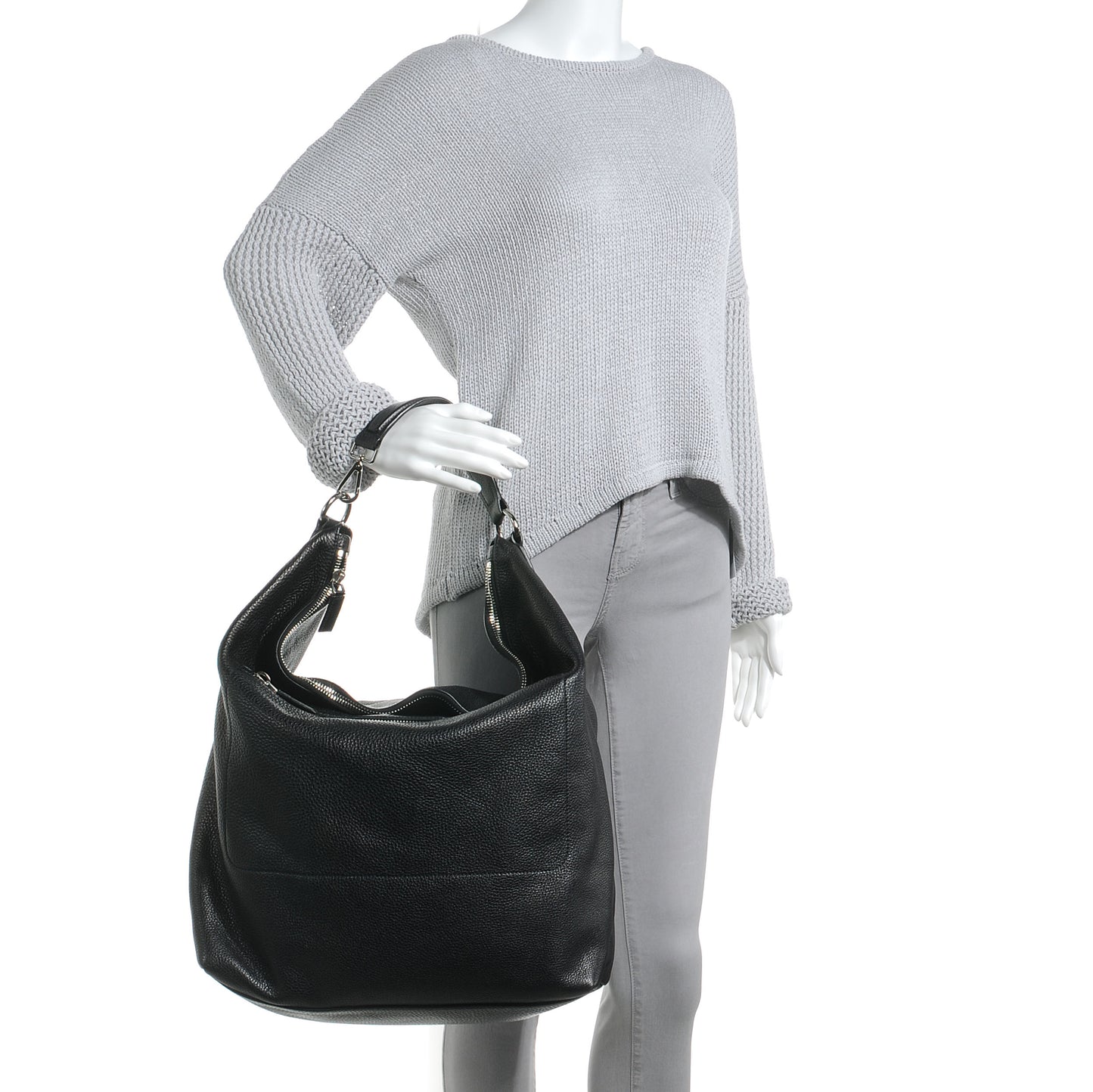 Vitello Daino Hobo Nero Black