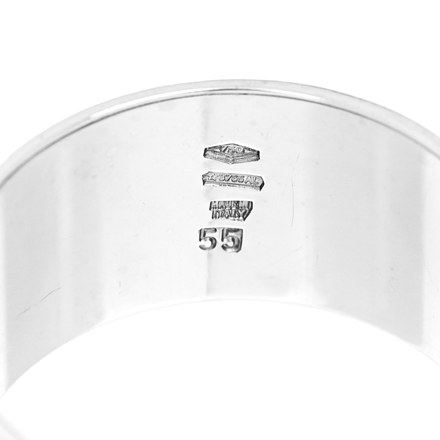 18K White Gold Diamond Monologo Band Ring 55 7.25