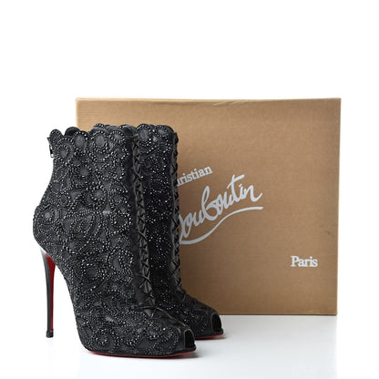 Christian Louboutin Calfskin Strass Rihanini 120 Booties 37 Black 11 of 11