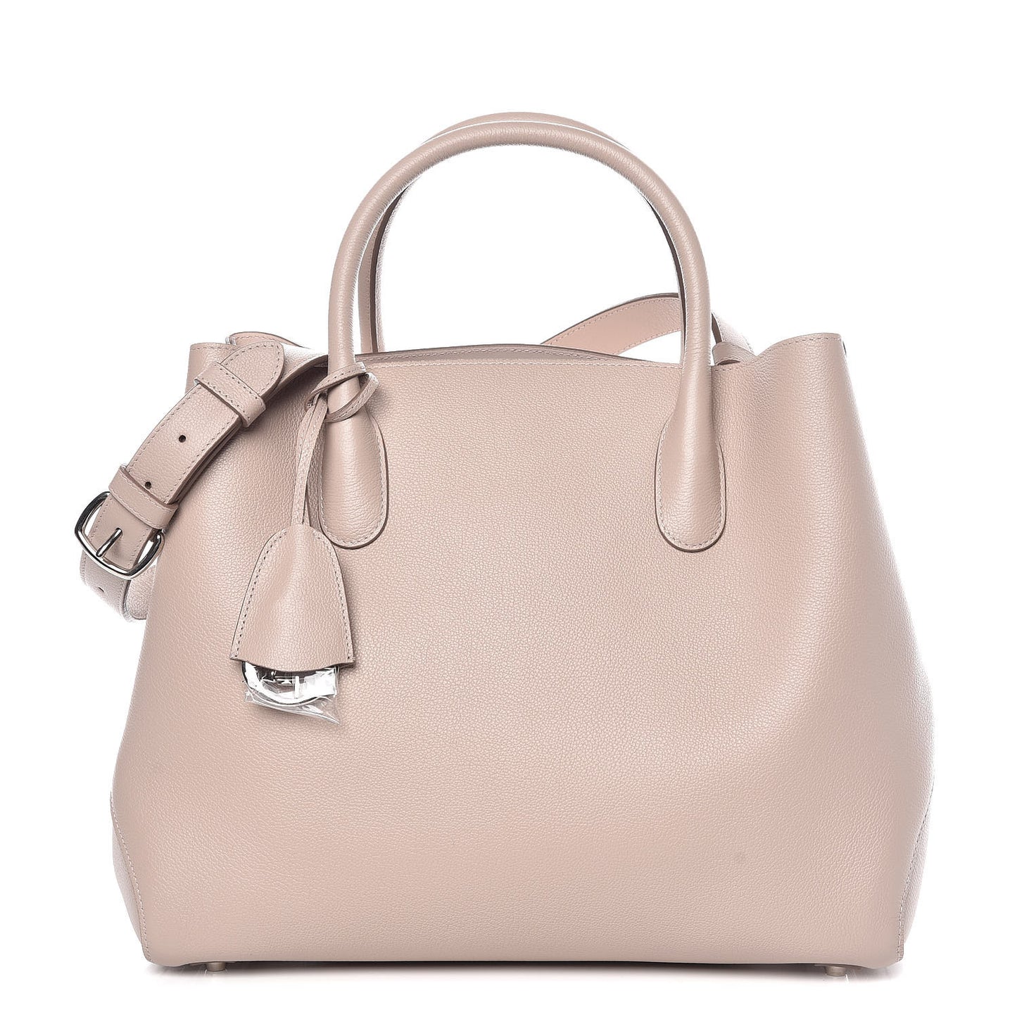 Supple Grained Calfskin Large Open Bar Tote Rose Poudre