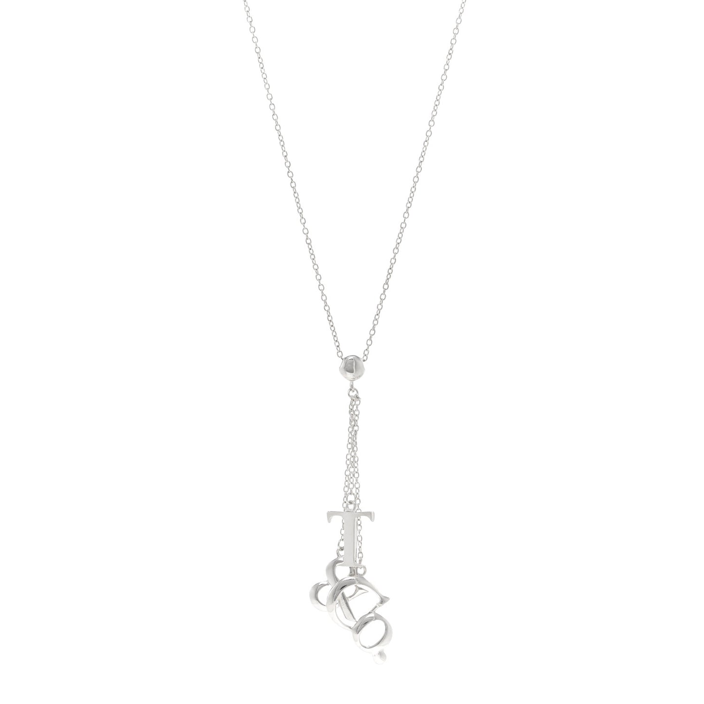 Sterling Silver Letters Lariat Necklace