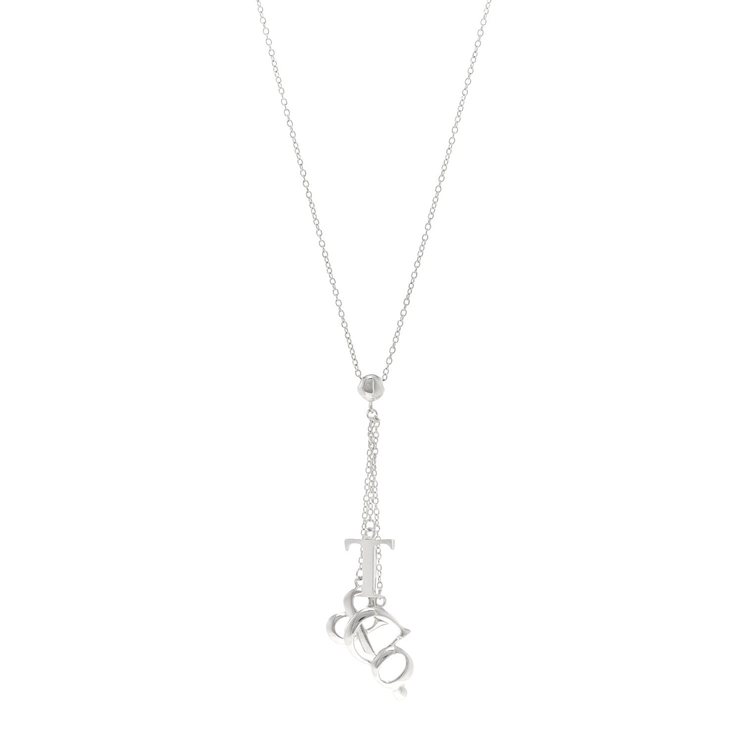 Tiffany Sterling Silver Letters Lariat Necklace 1 of 4