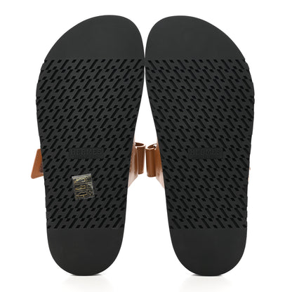 Hermes Calfskin Mens Chypre Sandals 40.5 Naturel 5 of 9
