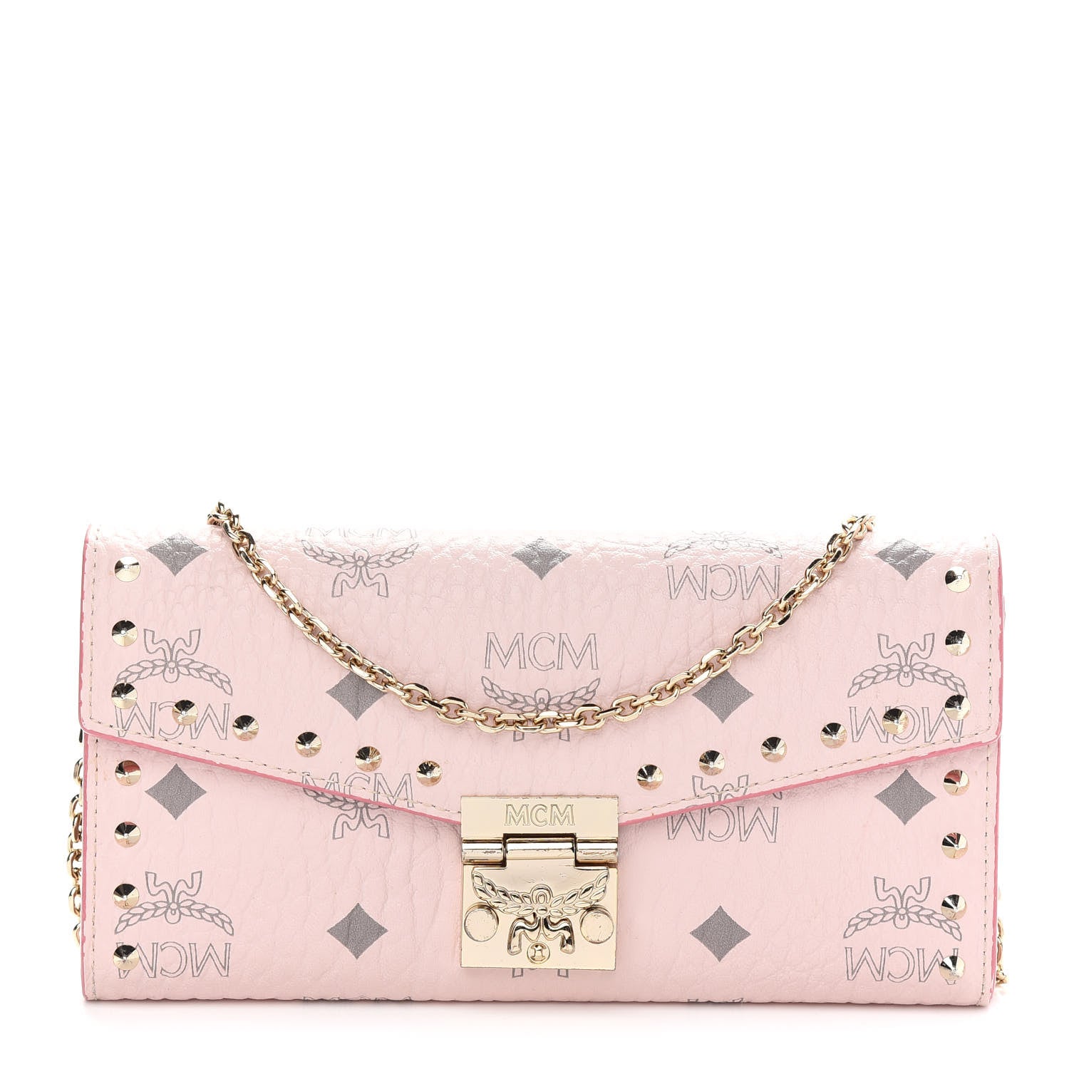 MCM Visetos Large Patricia Wallet On Chain Soft Pink 1 of 8