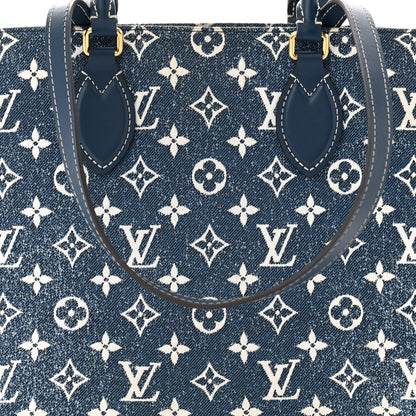 Louis Vuitton Monogram Jacquard Denim Onthego MM Bleu 7 of 9