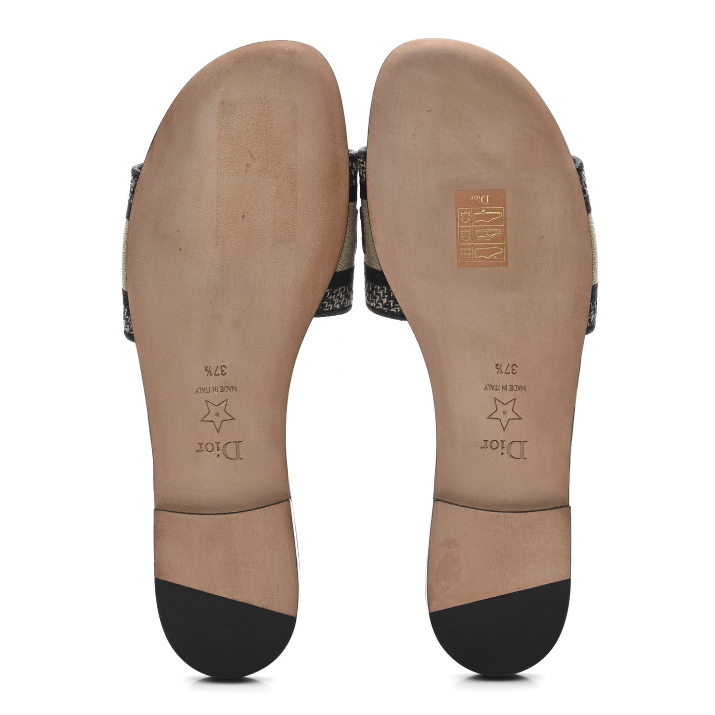 Canvas Mizza Embroidered Dway Mules Slide Sandals 37.5 Beige Multicolor