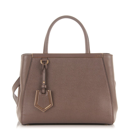 Fendi Vitello Elite Flamingo Petite 2Jours Tote Seppia 1 of 7