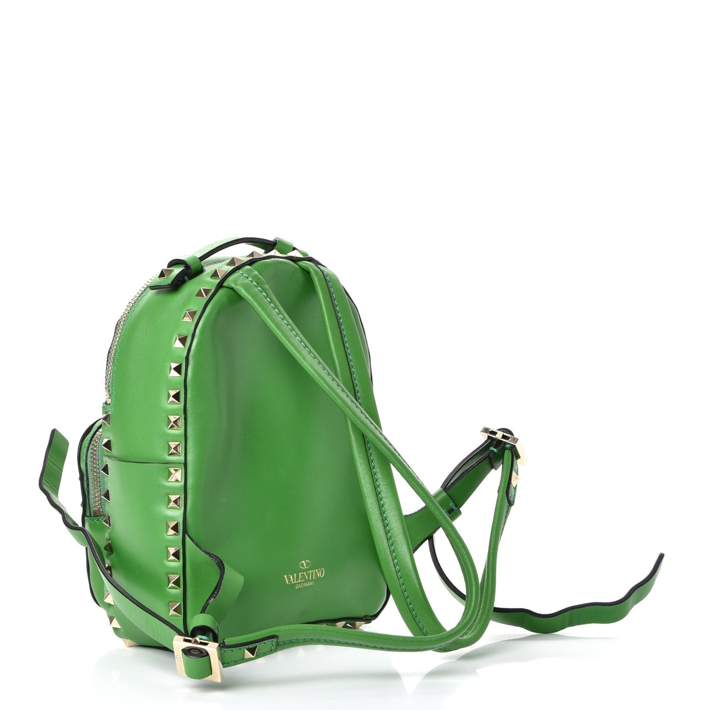 Calfskin Mini Rockstud All Over Backpack Green