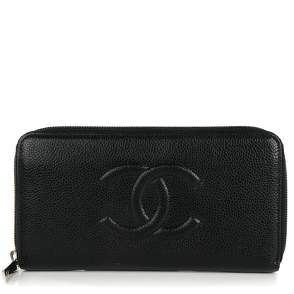 Chanel Caviar Timeless CC Large Gusset Zip Around Wallet Black 1 of 8