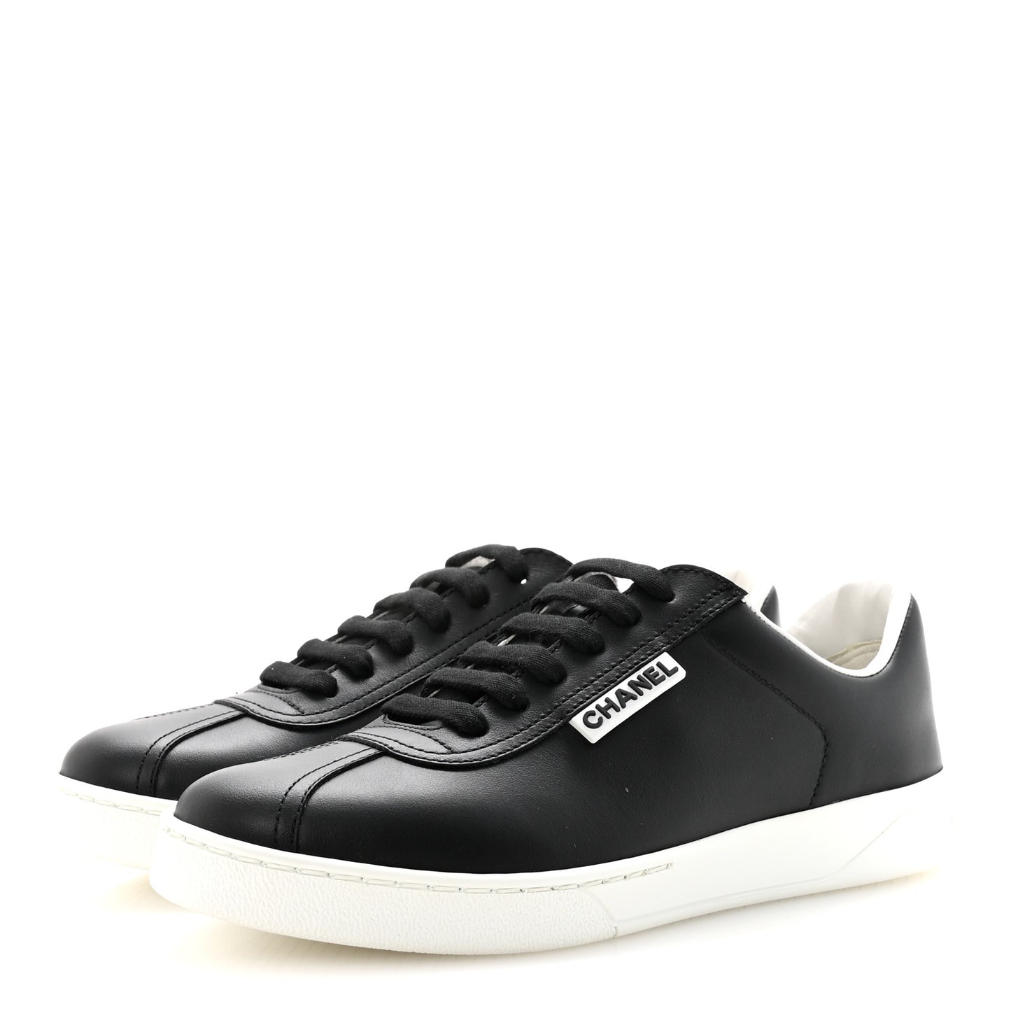 Calfskin CC Womens Uniform Sneakers 35 Black
