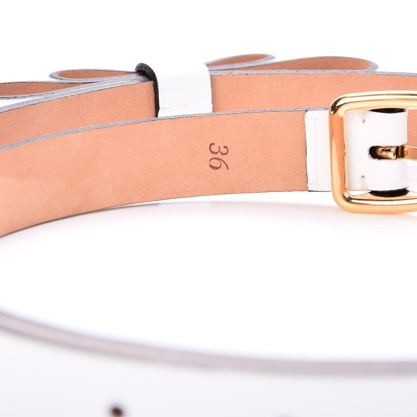 Calfskin Bow Belt 90 36 White