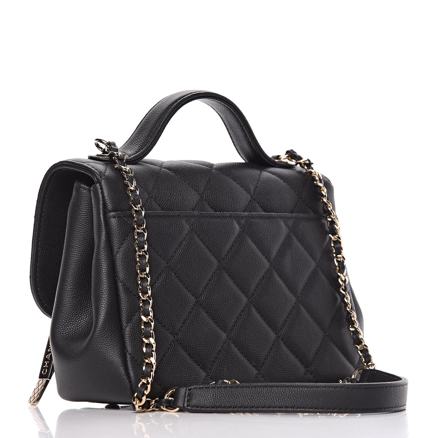 Caviar Quilted Small Business Affinity Flap Black