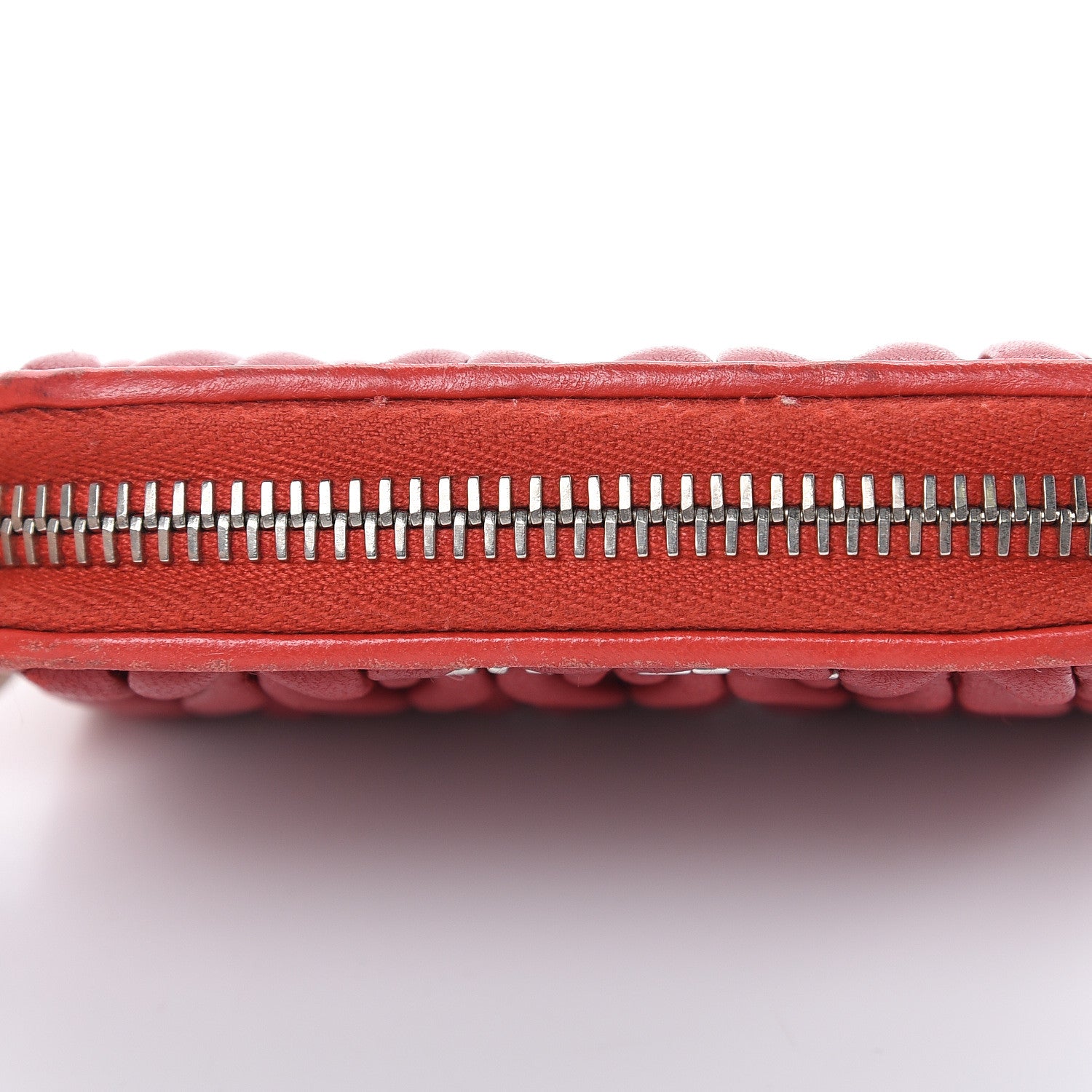 Miu Miu Nappa Matelasse Zip Around Compact Wallet Fuoco 14 of 14
