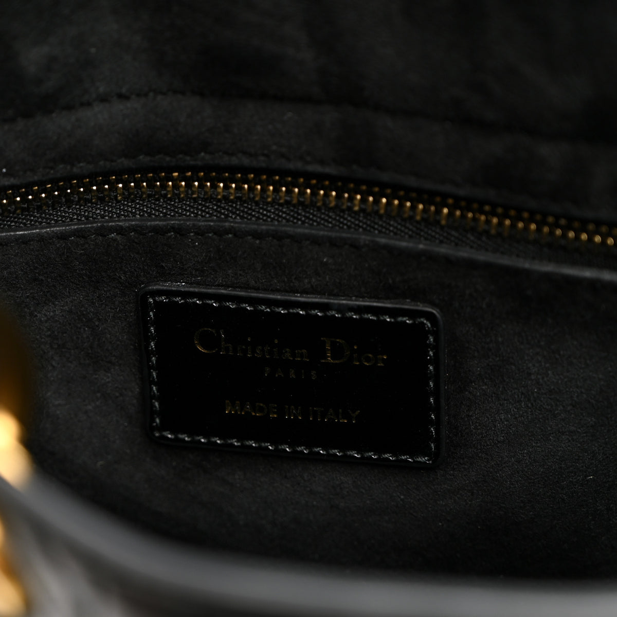 Crinkled Patent Cannage Small Lucky Badges My Lady Dior Black