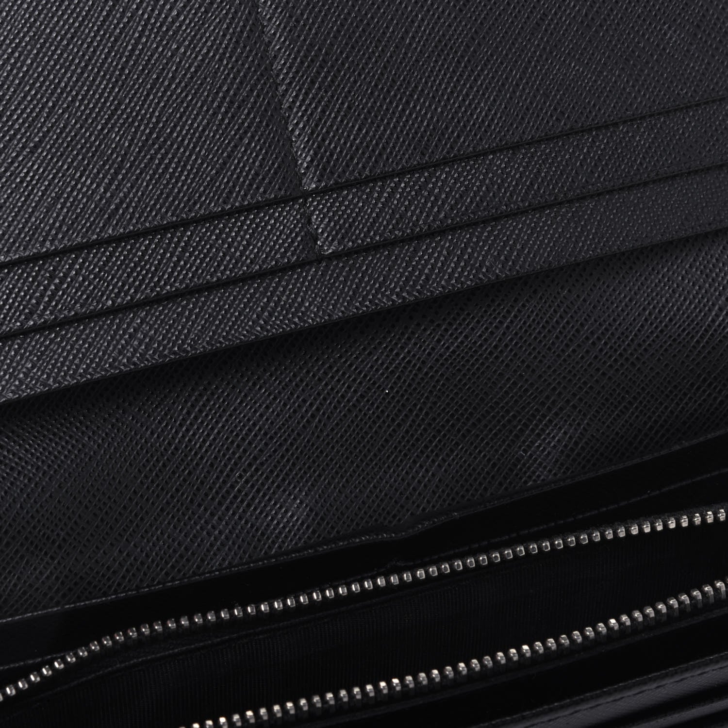 Prada Saffiano Metal Continental Flap Wallet Black 10 of 22