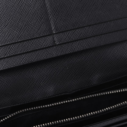 Prada Saffiano Metal Continental Flap Wallet Black 10 of 22