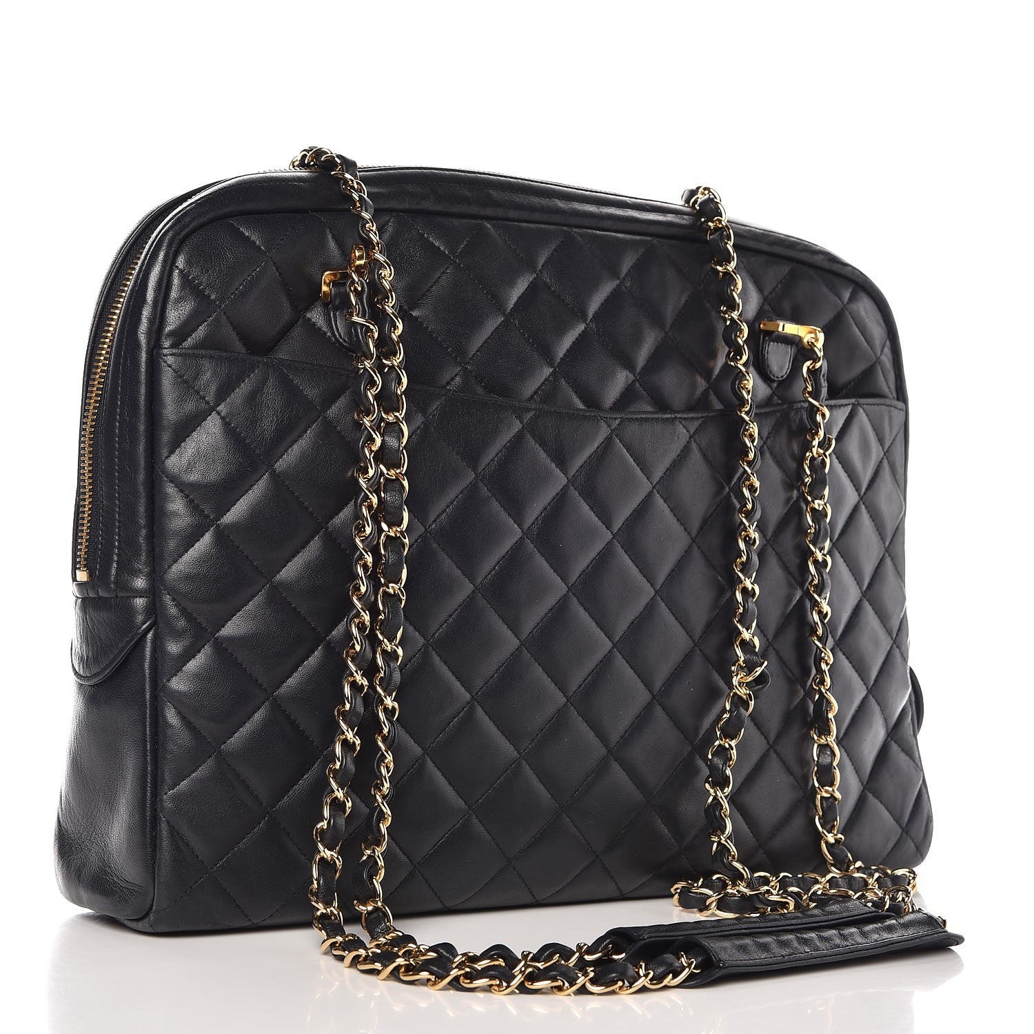 Chanel Lambskin Quilted Large Camera Case Navy Blue 3 of 11