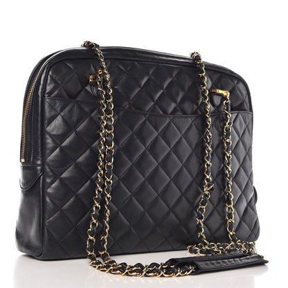 Chanel Lambskin Quilted Large Camera Case Navy Blue 3 of 11