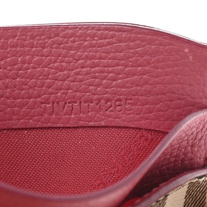 Burberry Soft Grain Calfskin Haymarket Check Izzy Card Case Pink 7 of 9