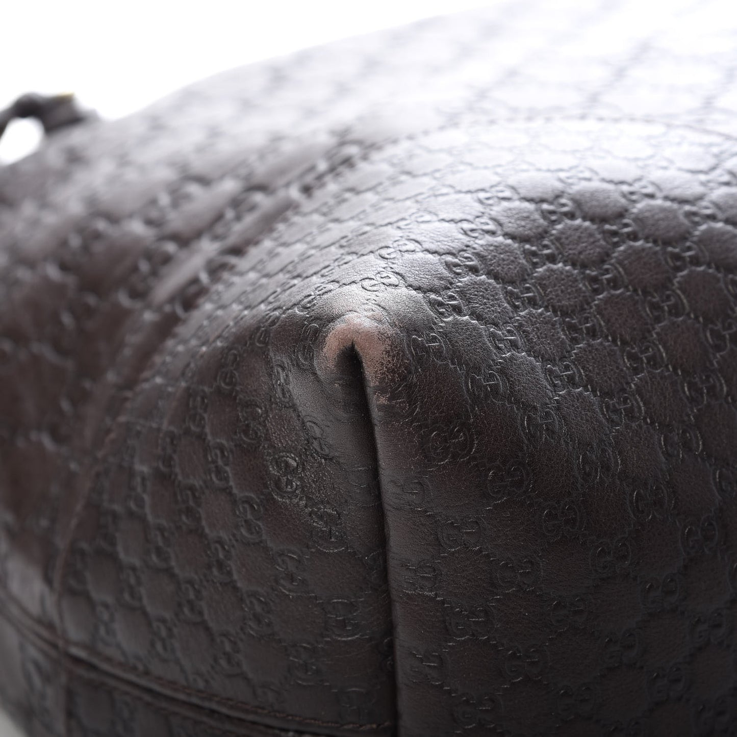 Guccissima Large Bree Foldover Tote Chocolate