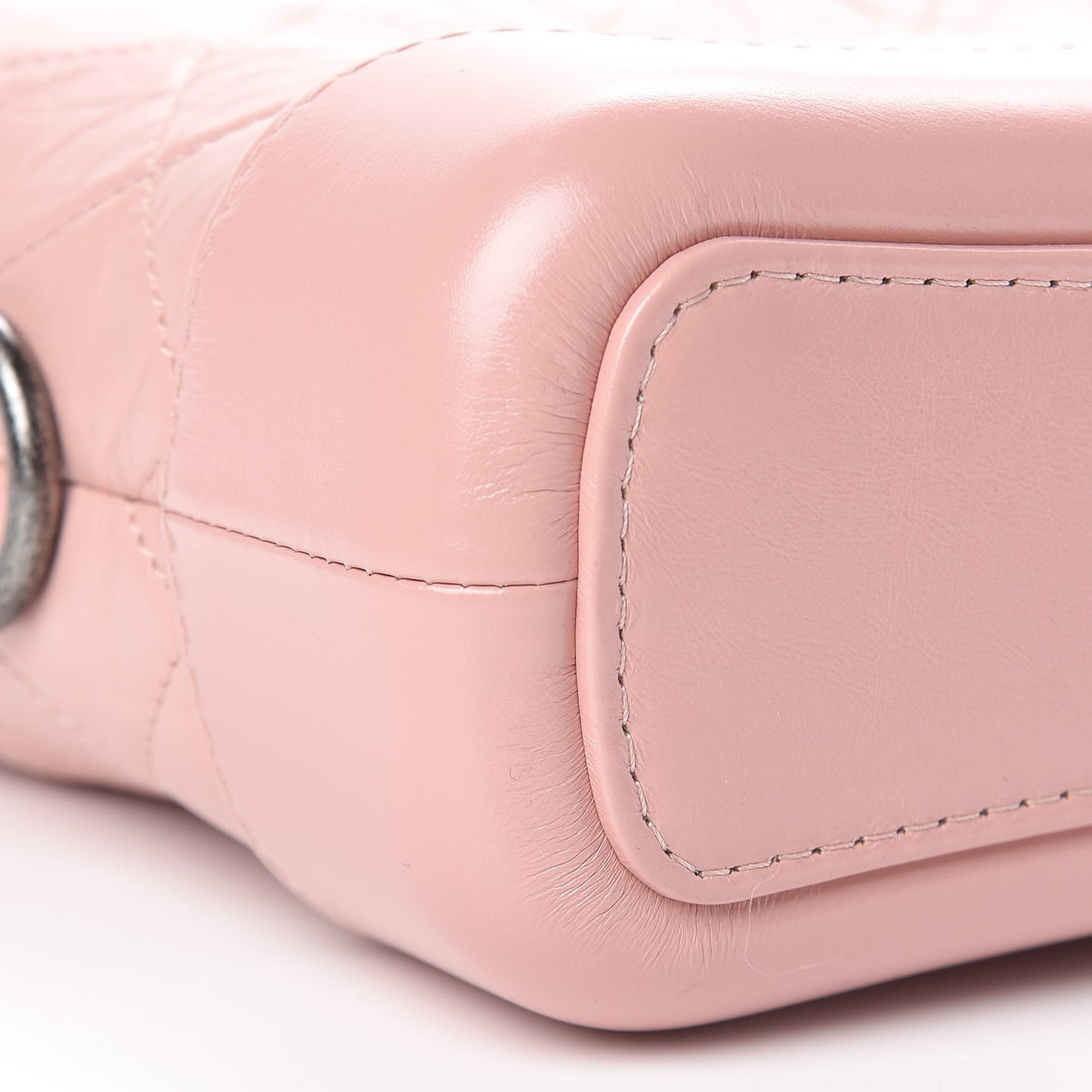 Aged Calfskin Quilted Small Gabrielle Hobo Pink