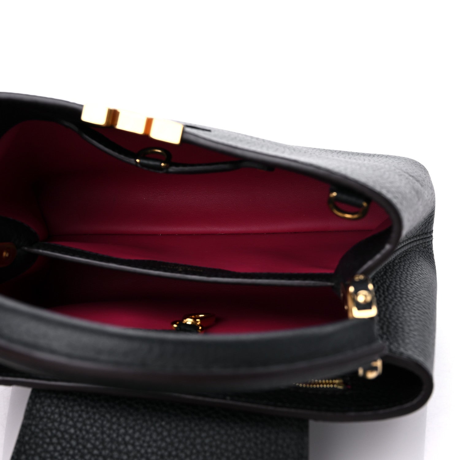 Louis Vuitton Taurillon Capucines BB Black Fuchsia 5 of 9