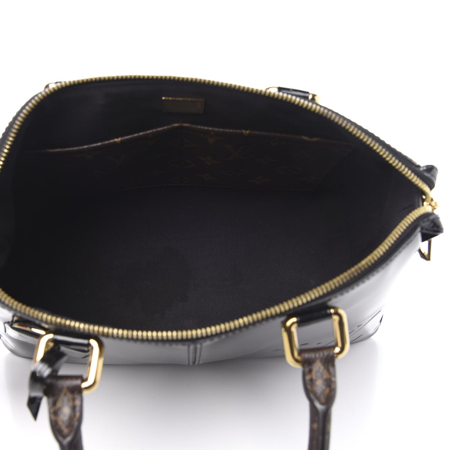 Patent Calfskin Miroir Tote Black