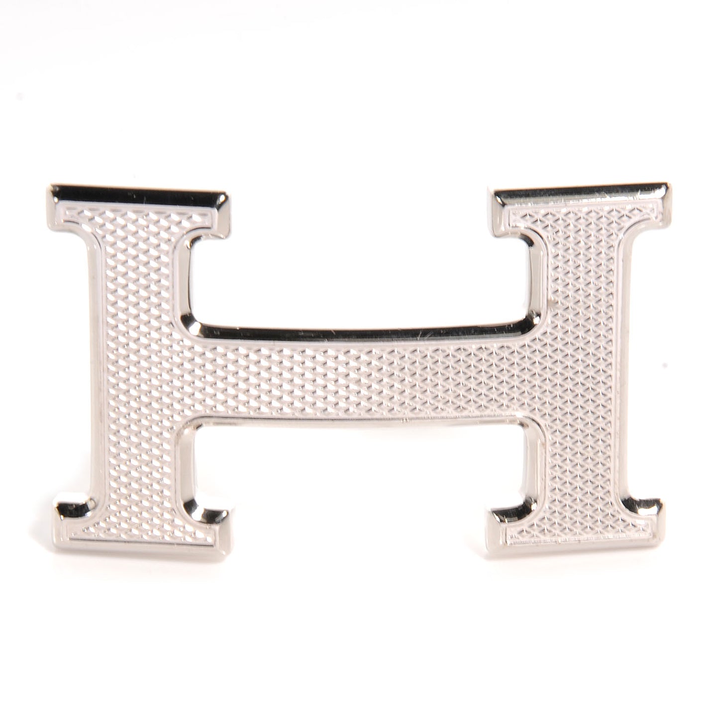 Palladium H Guilloche Belt Buckle Silver