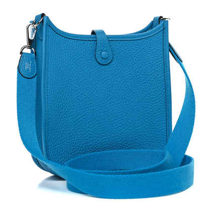 Hermes Taurillon Clemence Evelyne TPM Bleu Frida 3 of 11