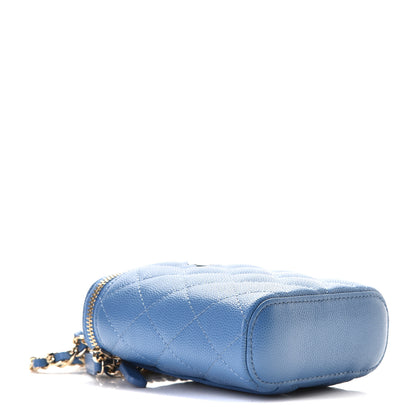 Chanel Caviar Quilted Small Vertical Coco Beauty Vanity Case With Chain Blue 8 of 8