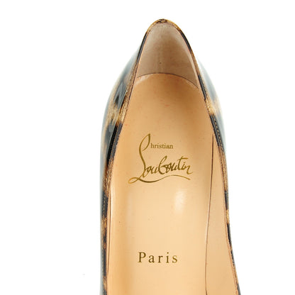 Christian Louboutin Patent Leopard Print Decollete 554 100 Pumps 36 Brown 7 of 8