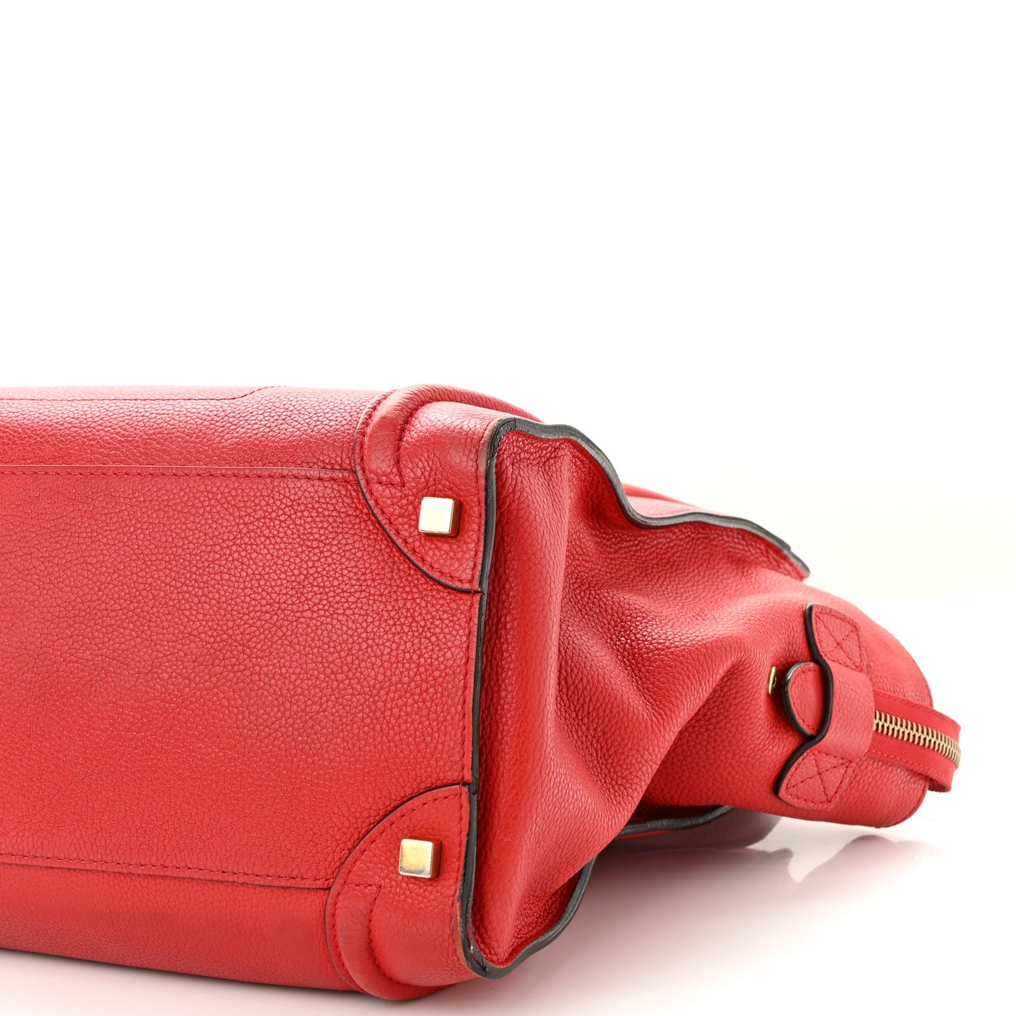 Drummed Calfskin Shoulder Luggage Red