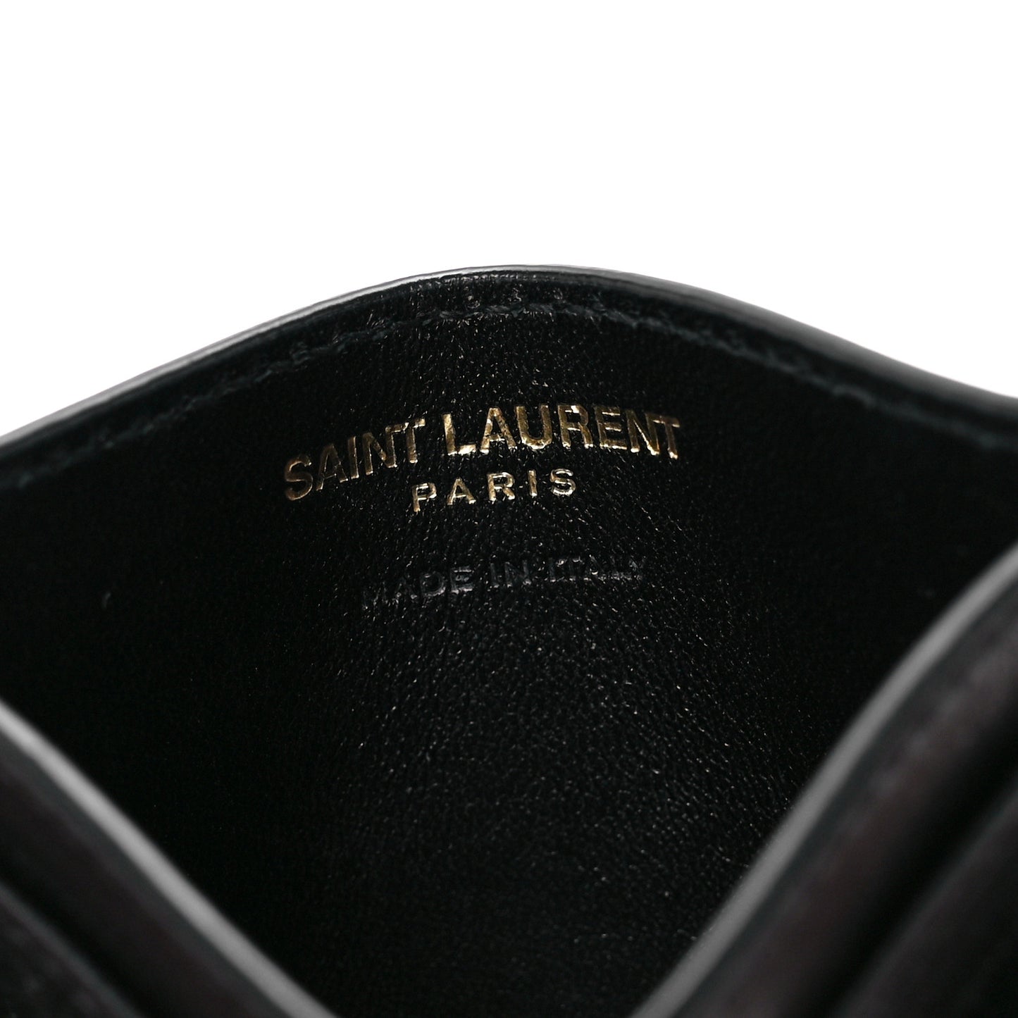 Lambskin Quilted Monogram Gaby Card Case Black